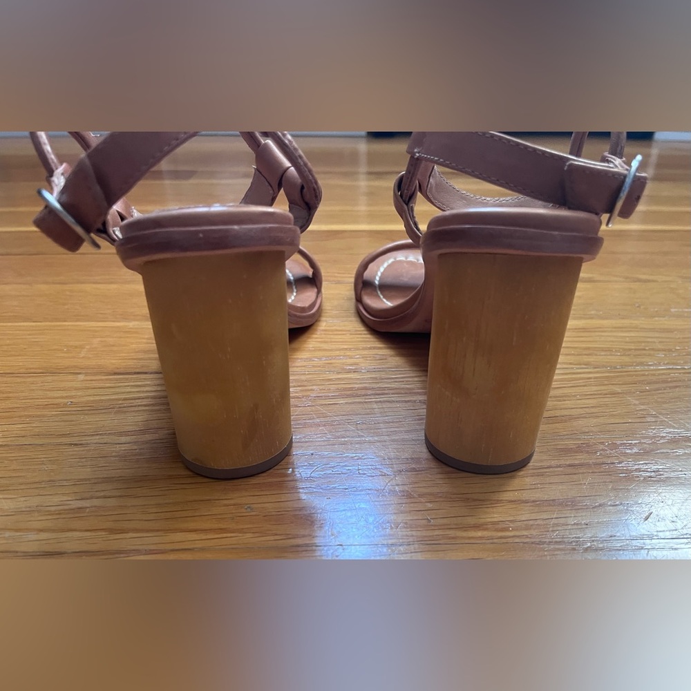 Bernardo Harlow Brown Leather Block Heel Sandals - Size 7 - Picture 5 of 10